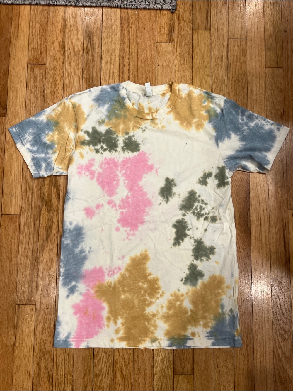 Tie-Dye Short Sleeve Tee in Pink, Blue, Mustard & Olive